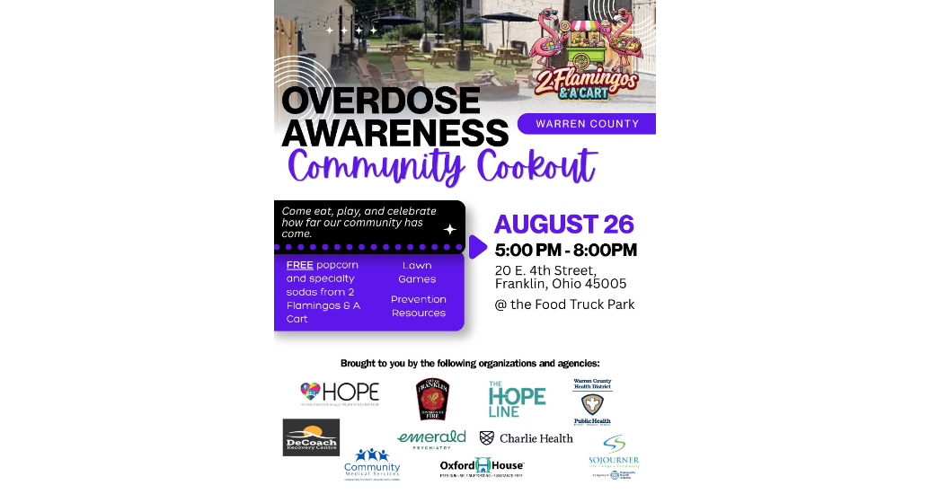 Overdose Awareness Community Cookout Flyer